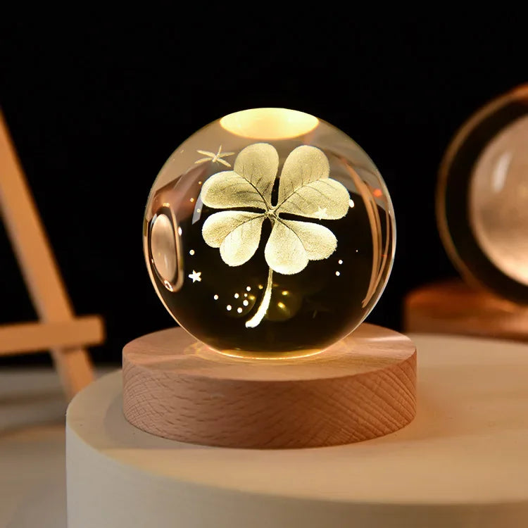 3D Crystal Ball Crystal Planet Laser Engraved Solar System