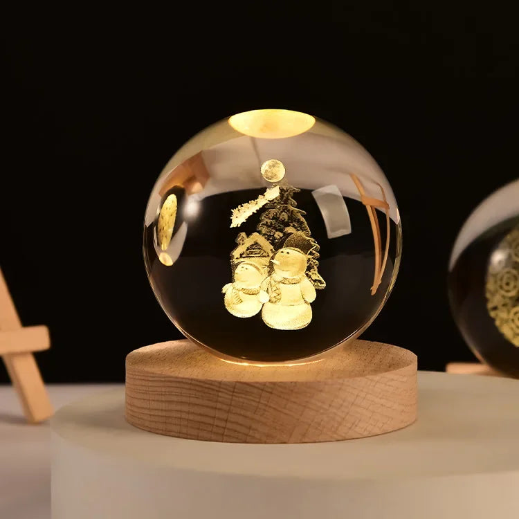 3D Crystal Ball Crystal Planet Laser Engraved Solar System