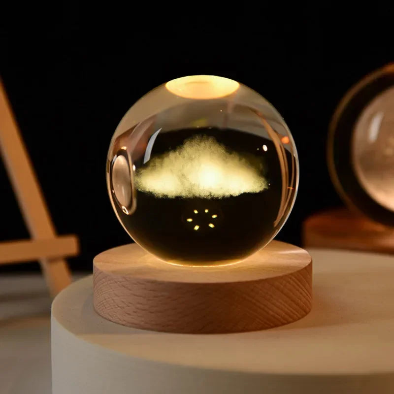 3D Crystal Ball Crystal Planet Laser Engraved Solar System