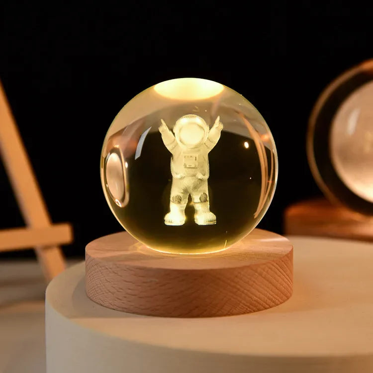 3D Crystal Ball Crystal Planet Laser Engraved Solar System