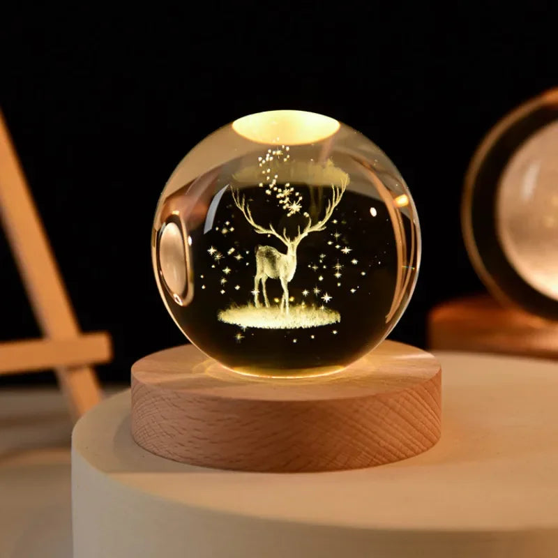 3D Crystal Ball Crystal Planet Laser Engraved Solar System