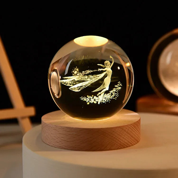 3D Crystal Ball Crystal Planet Laser Engraved Solar System