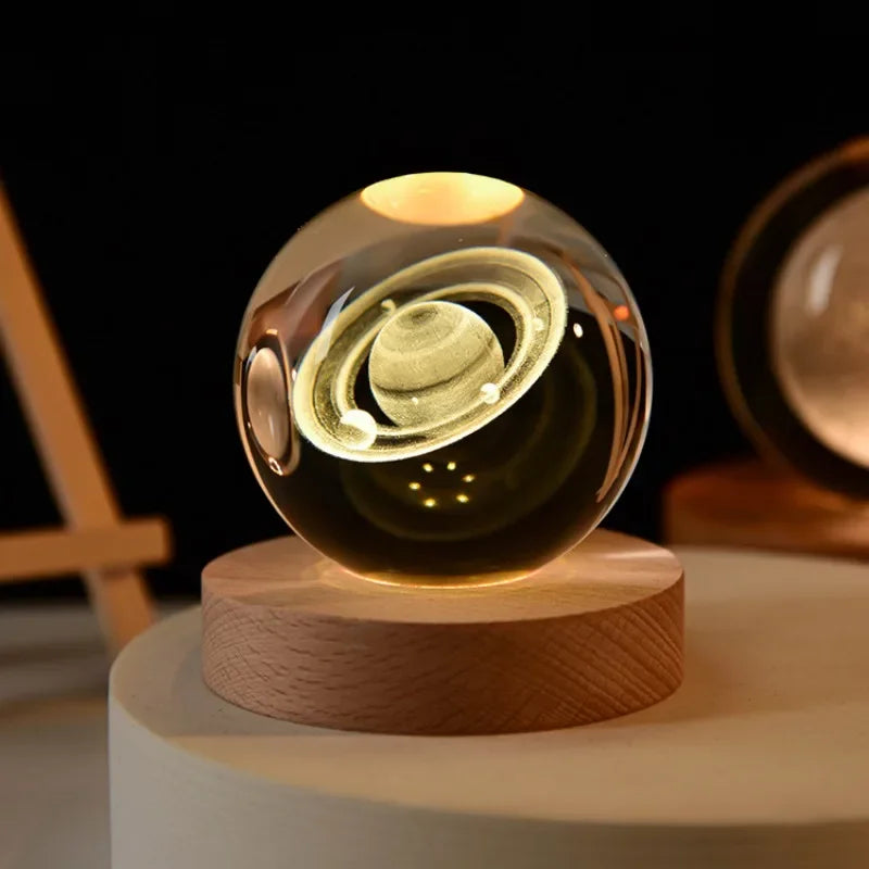 3D Crystal Ball Crystal Planet Laser Engraved Solar System