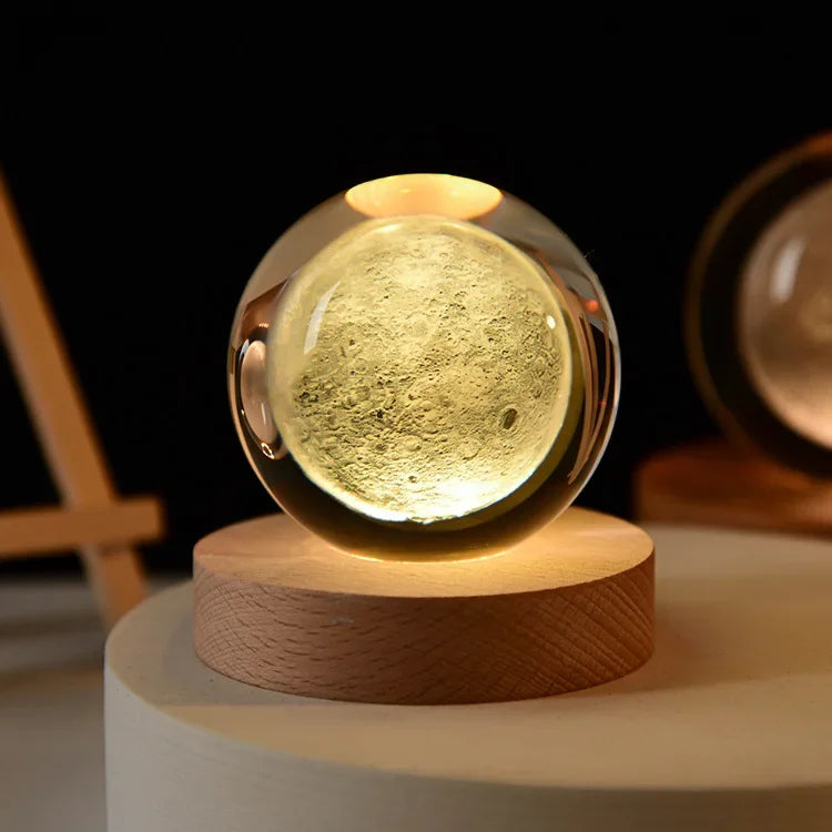 3D Crystal Ball Crystal Planet Laser Engraved Solar System
