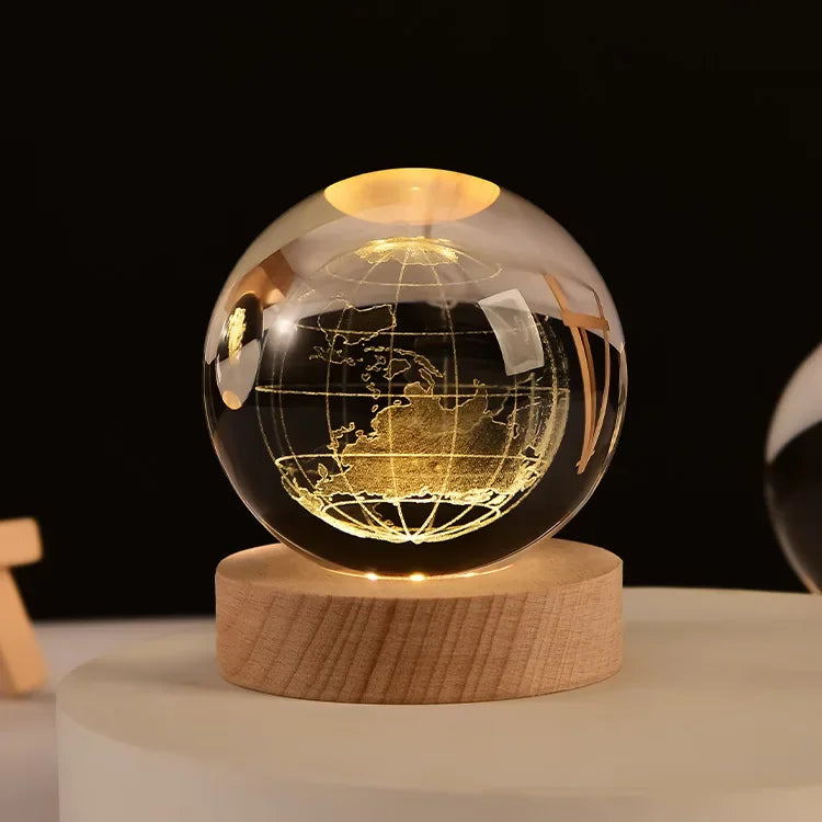 3D Crystal Ball Crystal Planet Laser Engraved Solar System