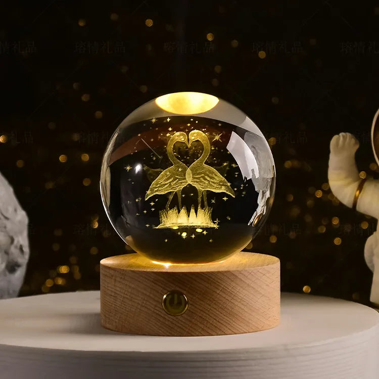 3D Crystal Ball Crystal Planet Laser Engraved Solar System