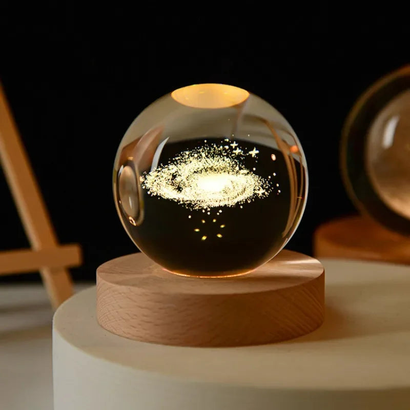 3D Crystal Ball Crystal Planet Laser Engraved Solar System