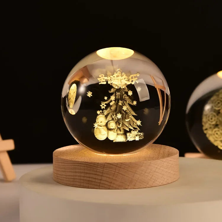 3D Crystal Ball Crystal Planet Laser Engraved Solar System