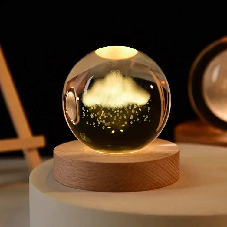 3D Crystal Ball Crystal Planet Laser Engraved Solar System