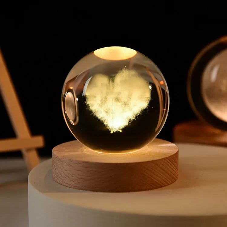 3D Crystal Ball Crystal Planet Laser Engraved Solar System