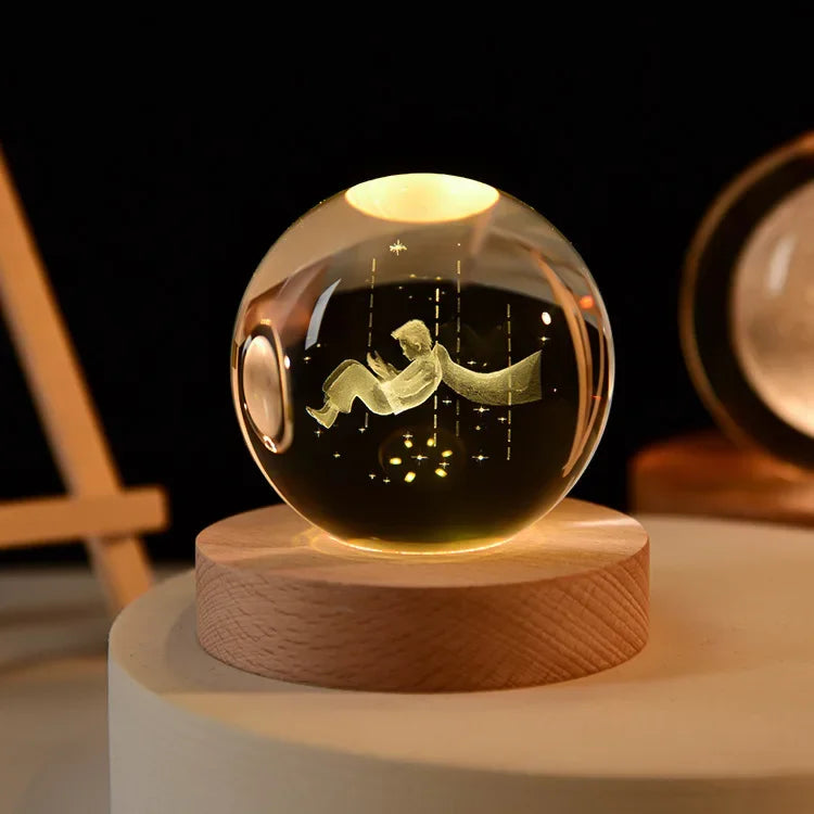 3D Crystal Ball Crystal Planet Laser Engraved Solar System