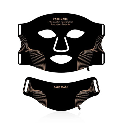 Silicone LED Mask Face With Neck 7 Colors LED Photon Red Light Infrared Therapy Flexible Facial Mask Repair Skin